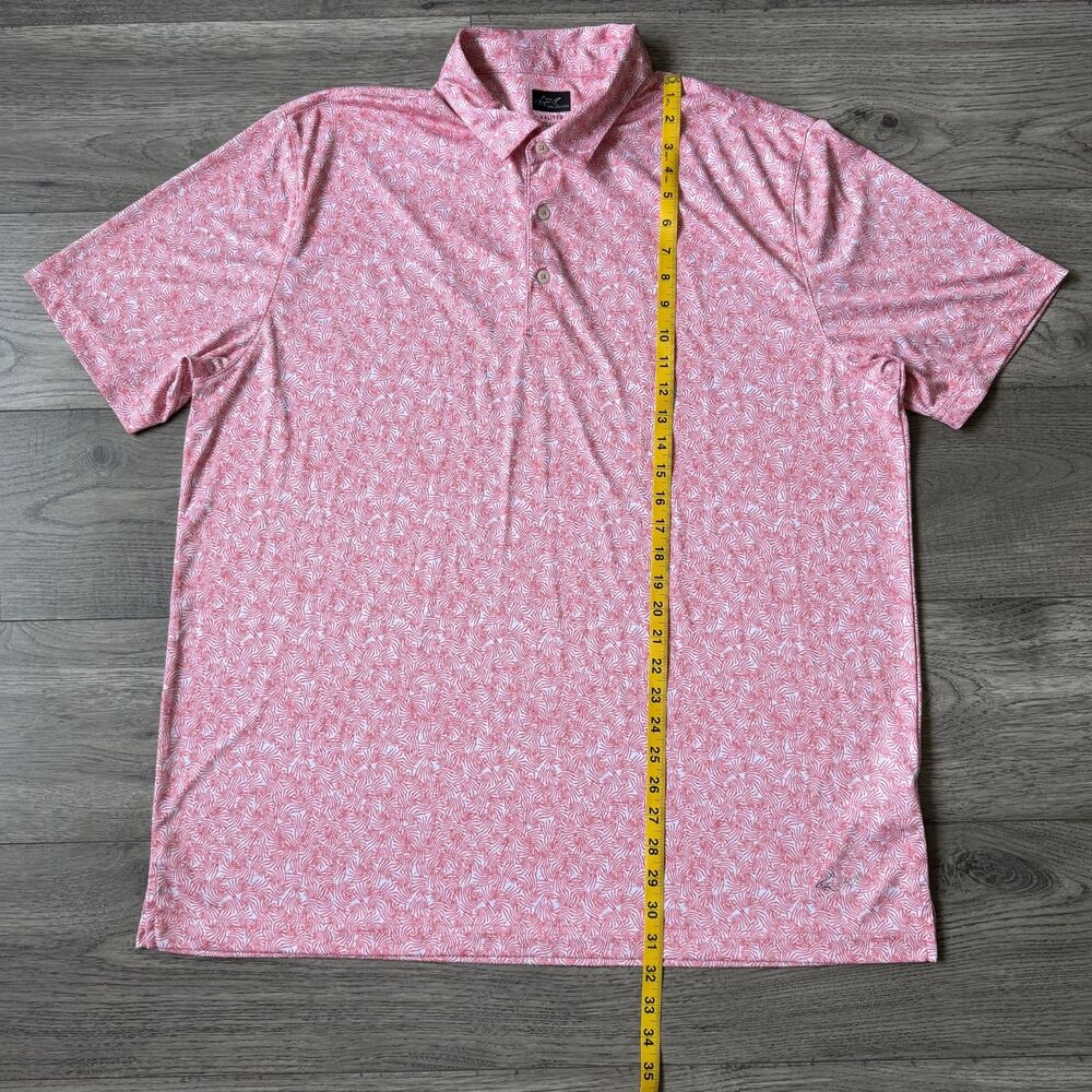 Greg Norman Mens Collection ML75 Play Dry Coral Tropical Leaf Golf Polo Size XXL - Picture 3 of 8